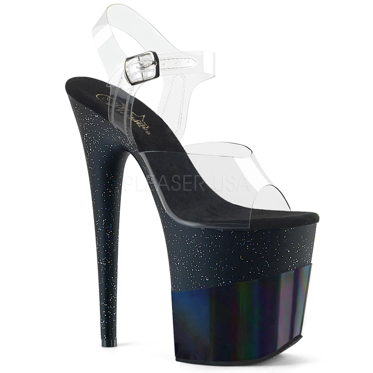 FLAMINGO-808-2HGM Clear/Black Glitter-Hologram