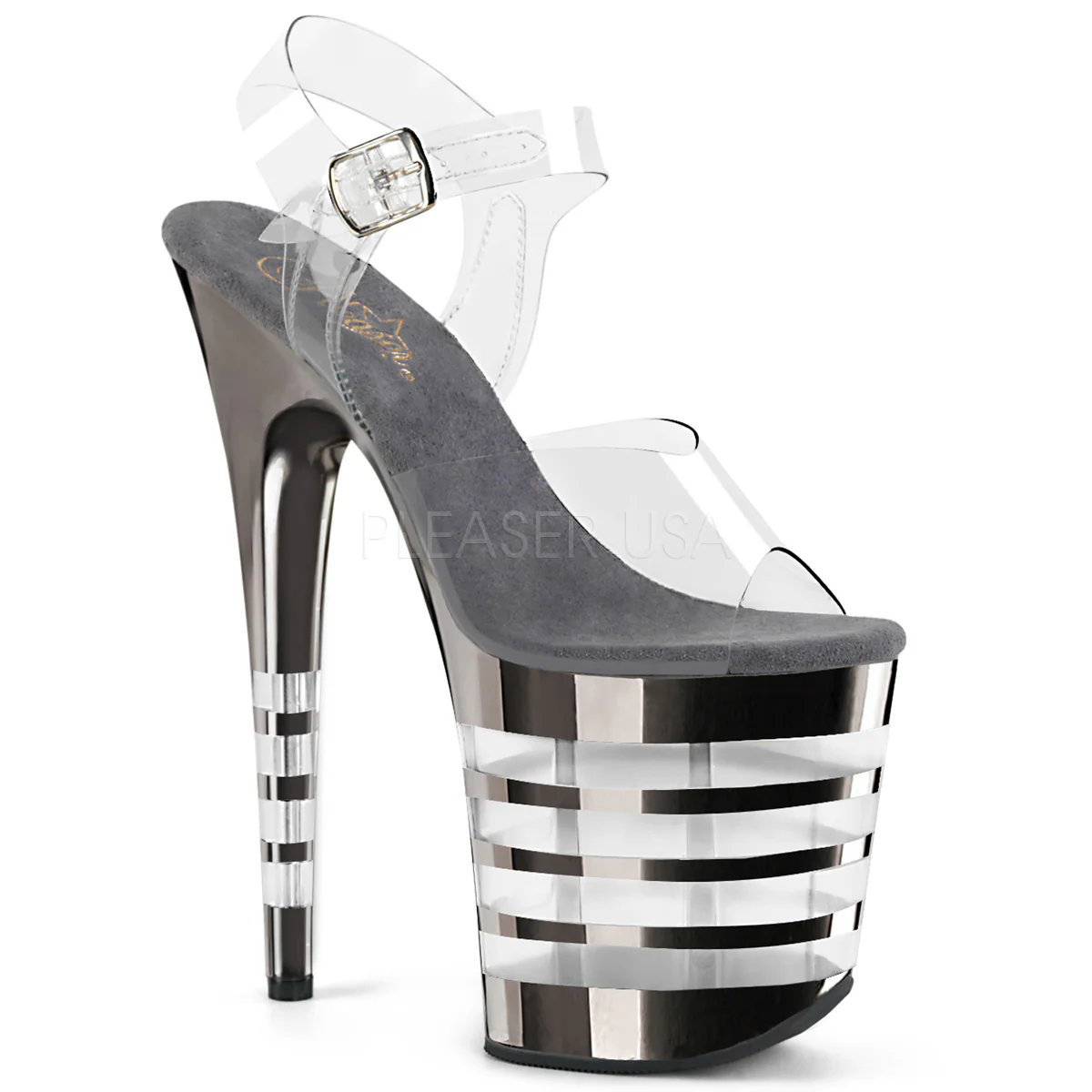 FLAMINGO-808CHLN Clear/Pewter Chrome