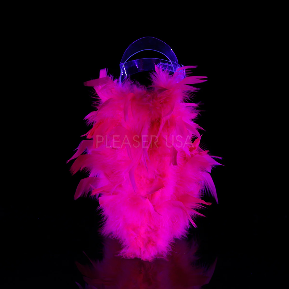 FLAMINGO-808F  Clear/Neon Hot Pink Marabou Feather - Image 3