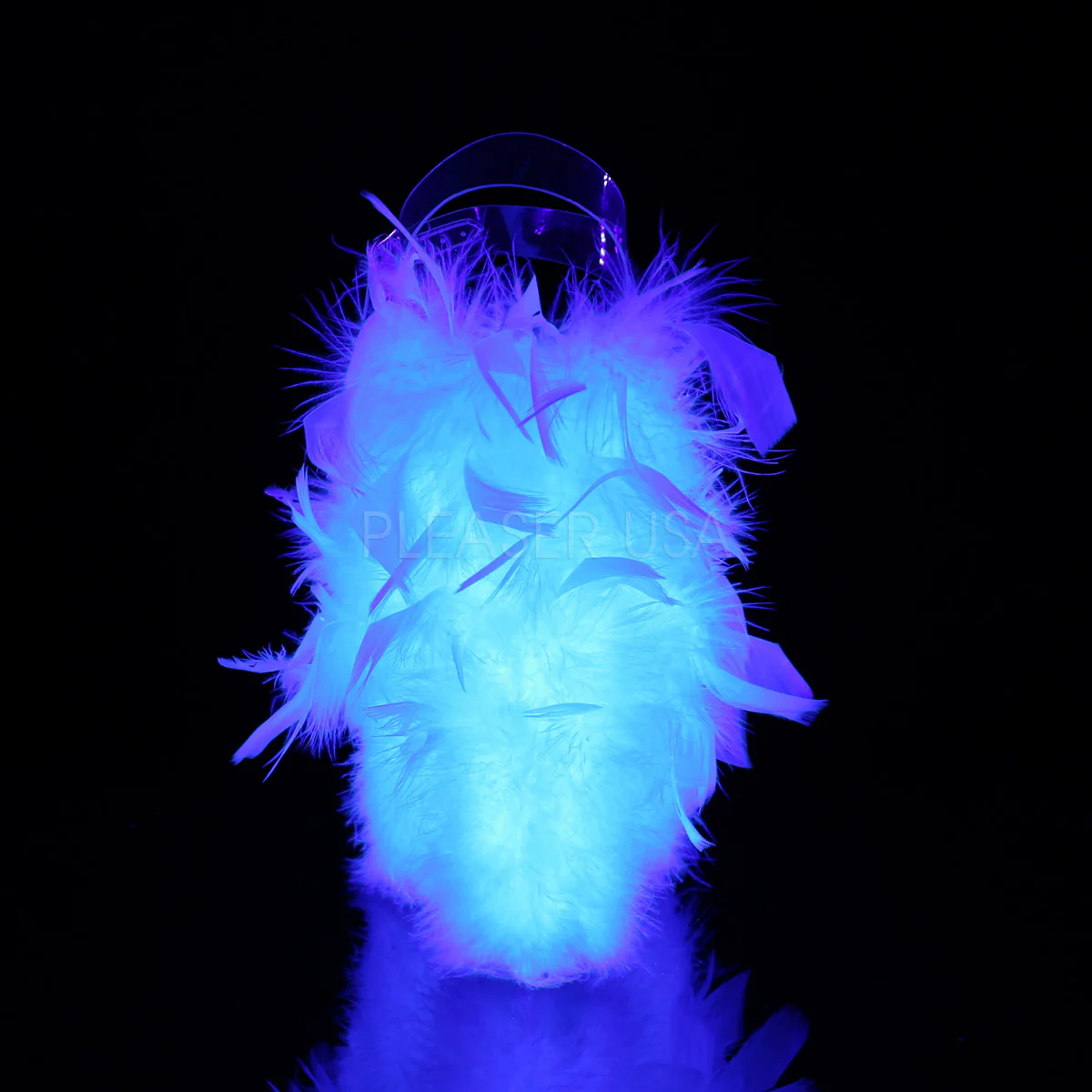 FLAMINGO-808F  Clear/Neon White Marabou Feather - Image 3
