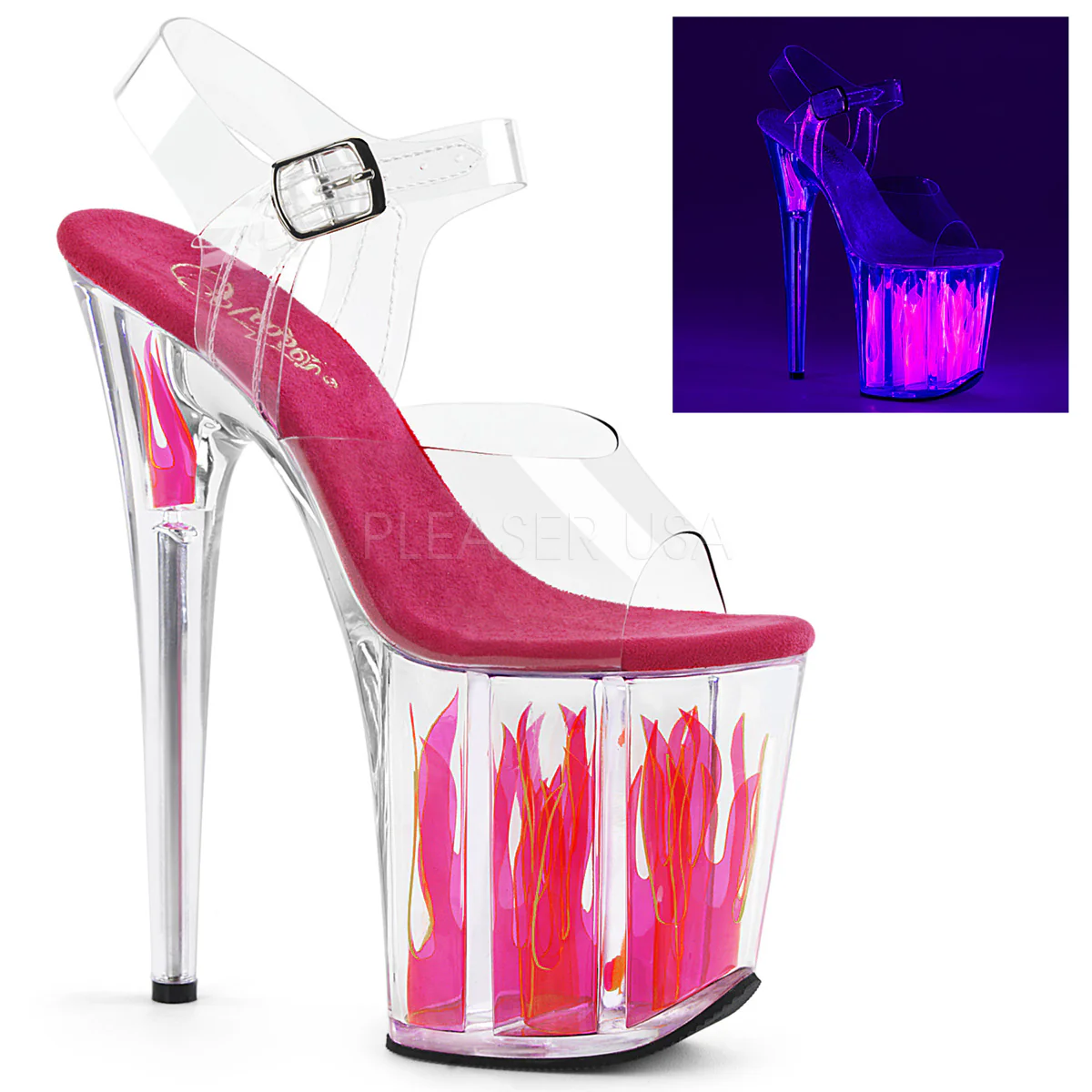 FLAMINGO-808FLM Clear/Clear-Hot Pink