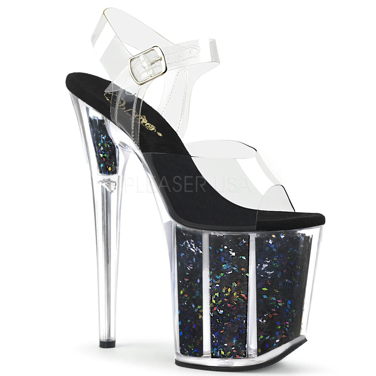FLAMINGO-808GF Clear/Black Multi Glitter
