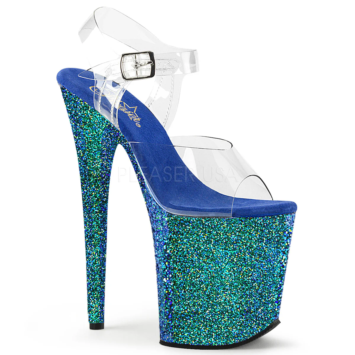 FLAMINGO-808LG Clear/Blue Multi Glitter