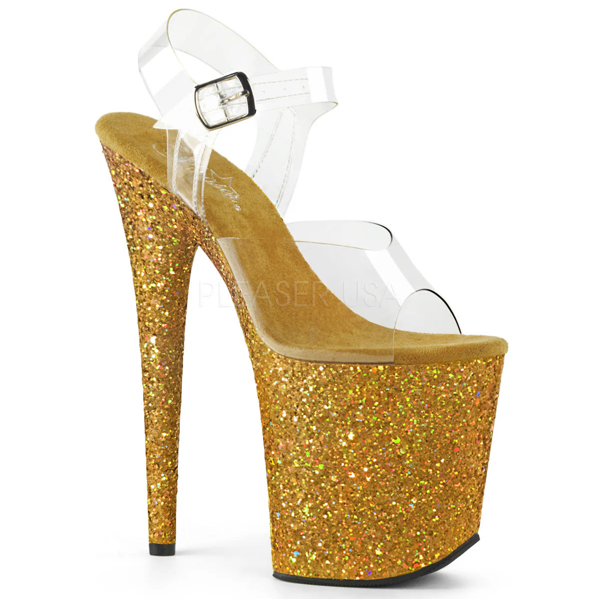 FLAMINGO-808LG Clear/Gold Multi Glitter