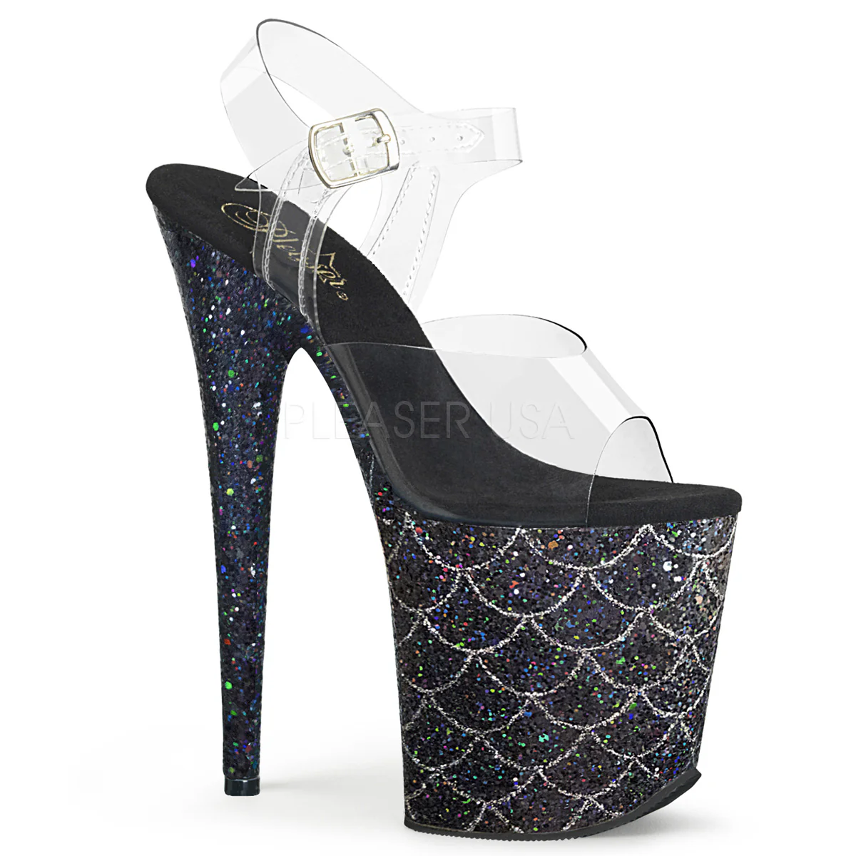 FLAMINGO-808MSLG Clear/Black Multi Glitter