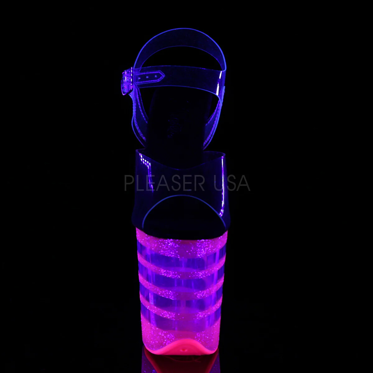 FLAMINGO-808UVLN  Clear/Neon Bubble Gum Pink Glitter - Image 2