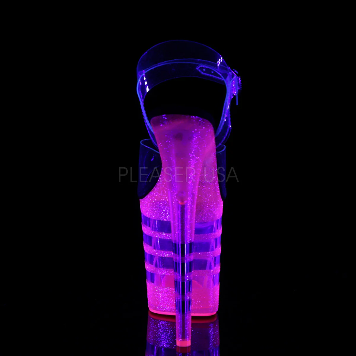 FLAMINGO-808UVLN  Clear/Neon Bubble Gum Pink Glitter - Image 4
