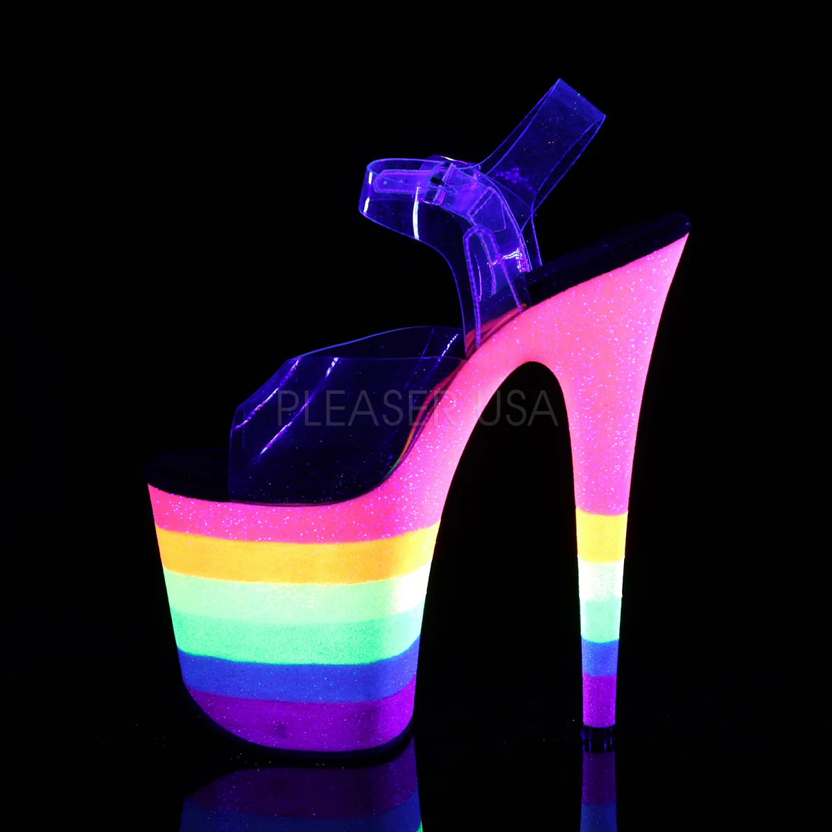 FLAMINGO-808UVRB Clear/Neon Rainbow Glitter - Image 2