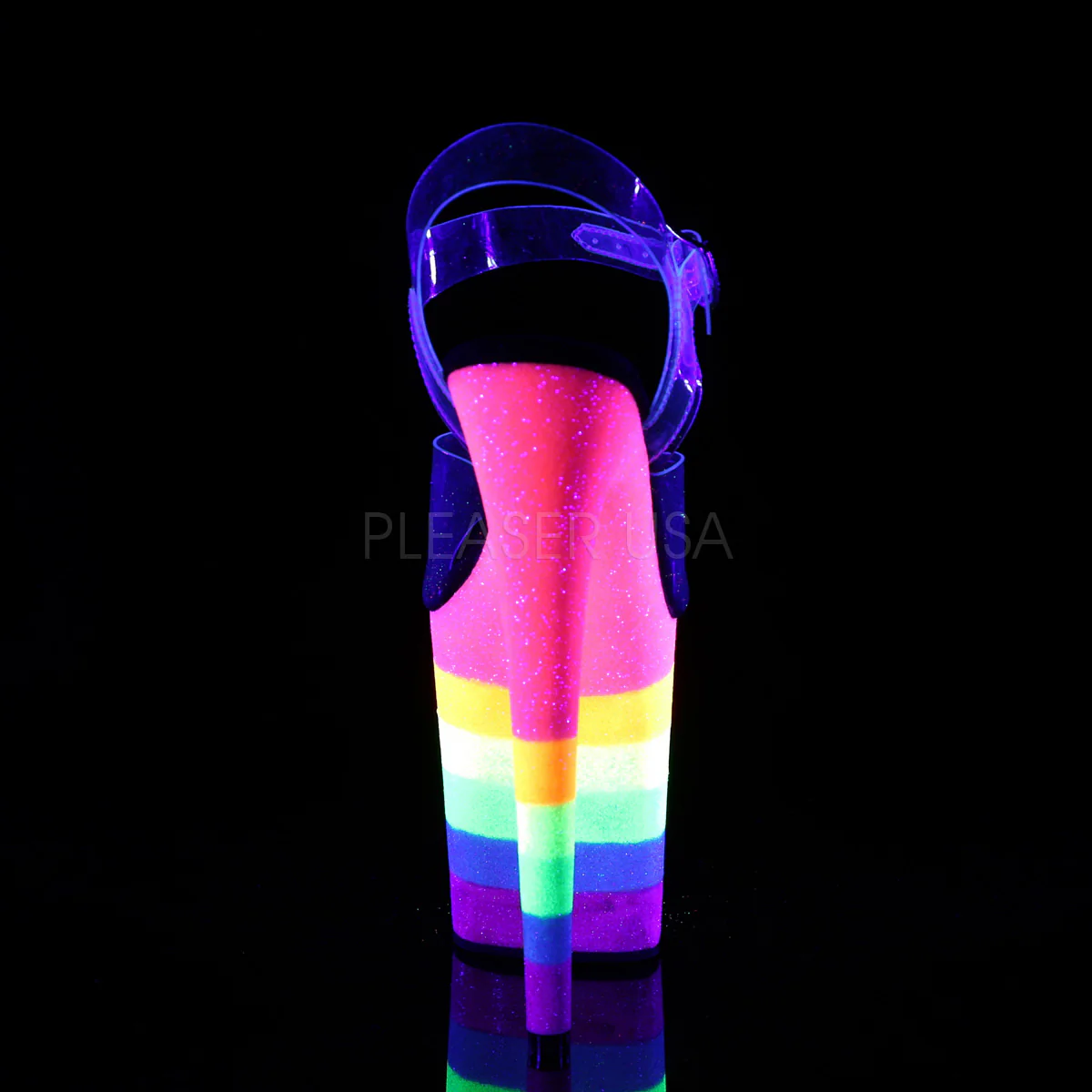 FLAMINGO-808UVRB Clear/Neon Rainbow Glitter - Image 3