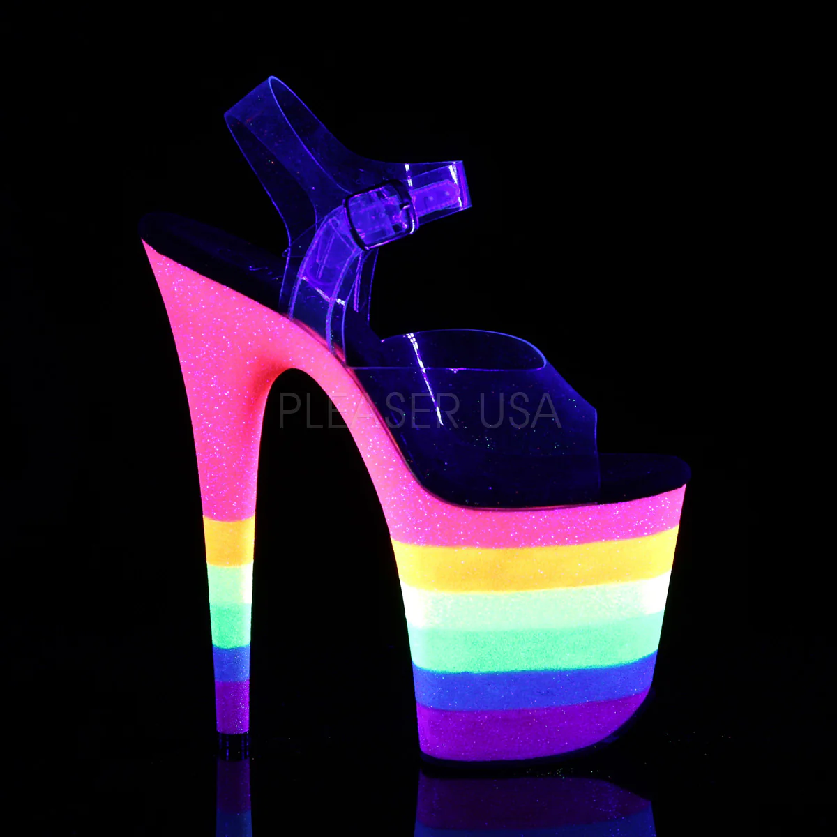 FLAMINGO-808UVRB Clear/Neon Rainbow Glitter - Image 4
