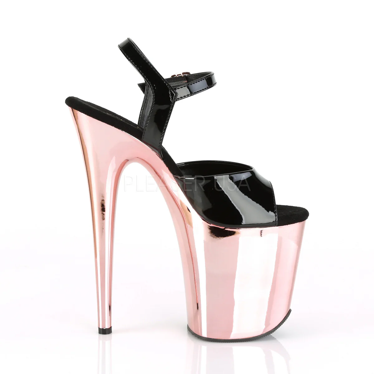 FLAMINGO-809 Black Patent/Rose Gold Chrome - Image 5