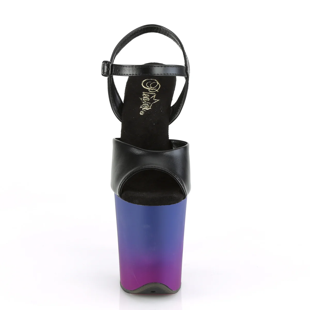 FLAMINGO-809BP  Black Faux Leather/Blue-Purple Ombre - Image 2