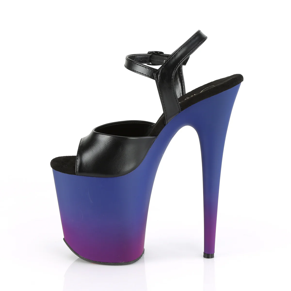 FLAMINGO-809BP  Black Faux Leather/Blue-Purple Ombre - Image 3