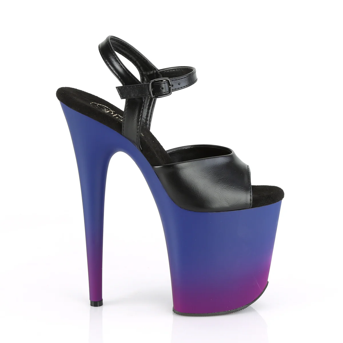 FLAMINGO-809BP  Black Faux Leather/Blue-Purple Ombre - Image 5