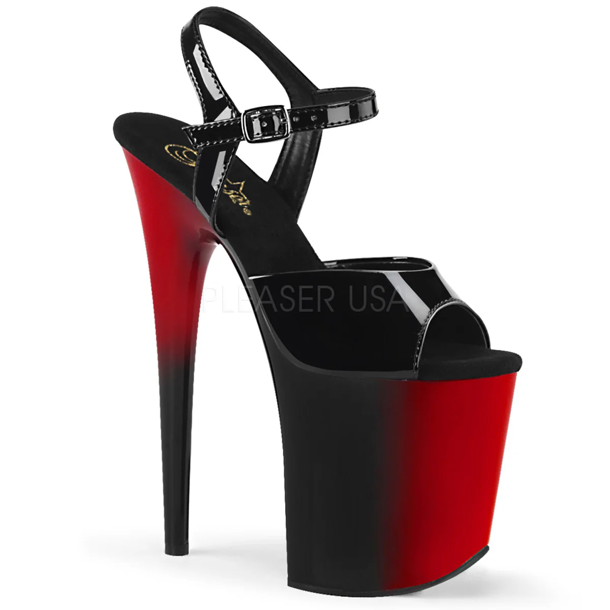 FLAMINGO-809BR Black Patent/Red-Black