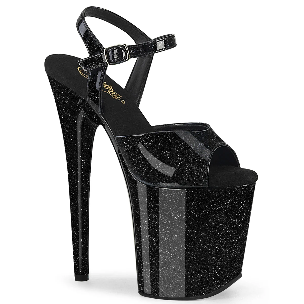 FLAMINGO-809GP Black Glitter Patent/M