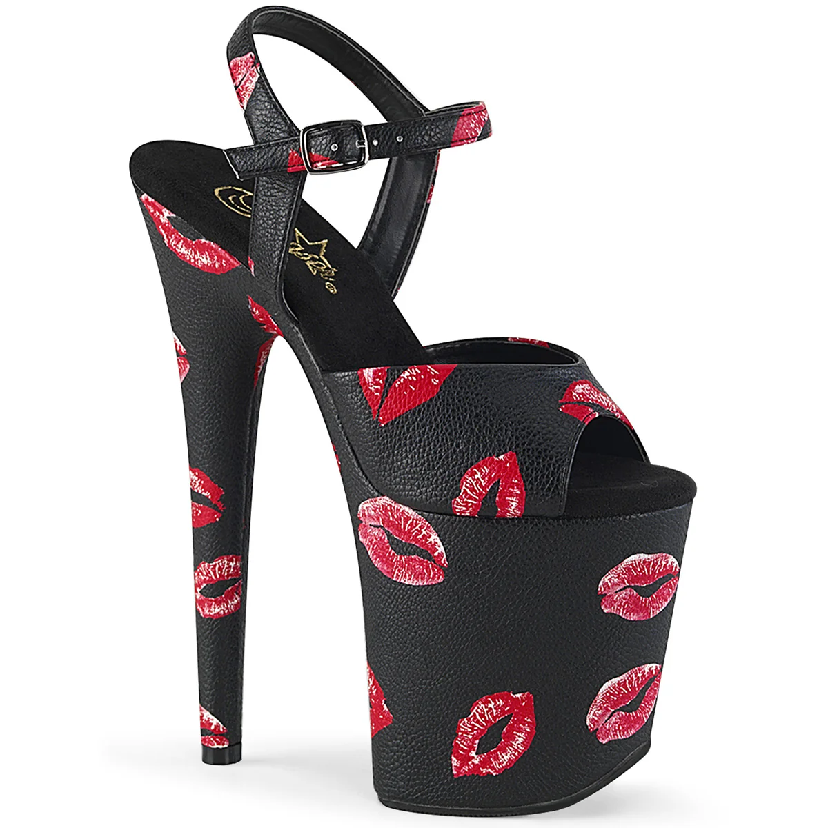 FLAMINGO-809 KISSES Black Faux Leather/Black Faux Leather