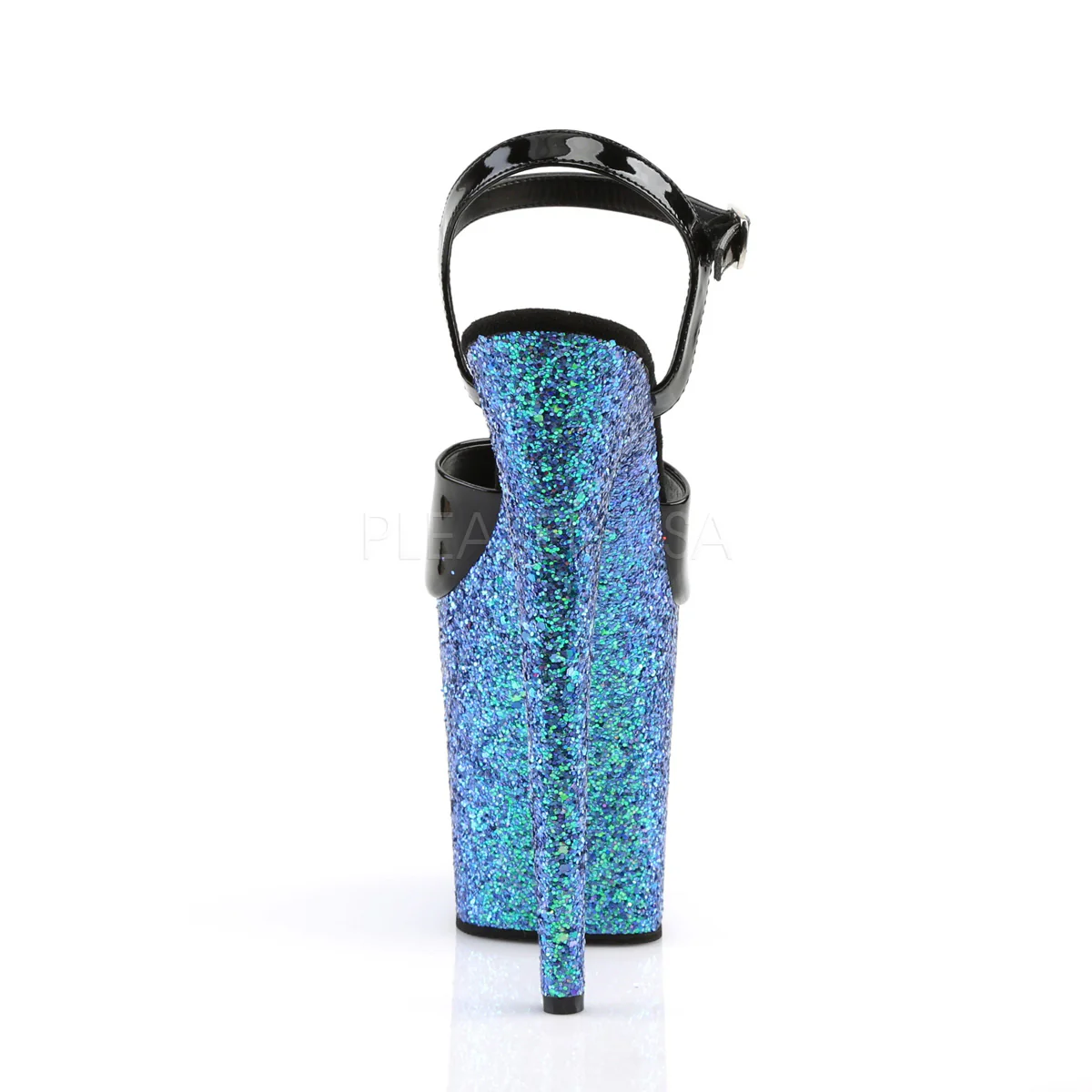 FLAMINGO-809LG Black Patent/Blue Multi Glitter - Image 4