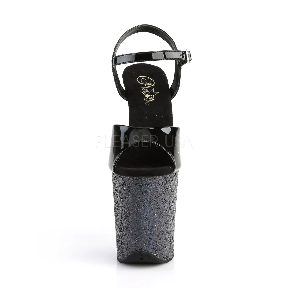 FLAMINGO-809LG Black Patent/Black Multi Glitter - Image 2