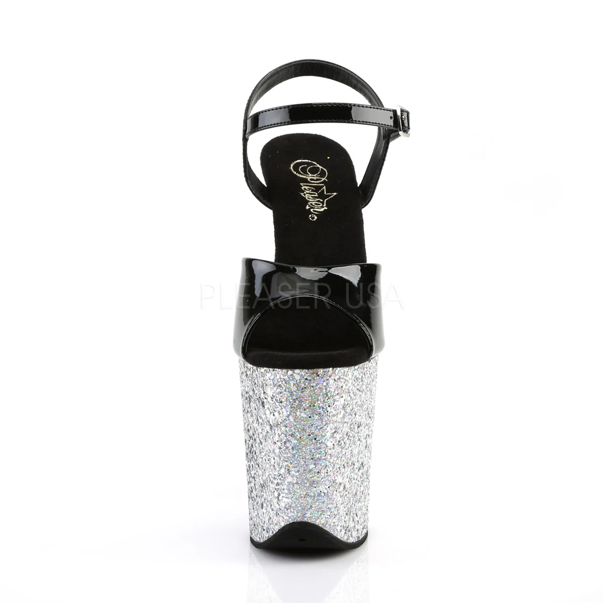 FLAMINGO-809LG Black Patent/Silver Multi Glitter - Image 2