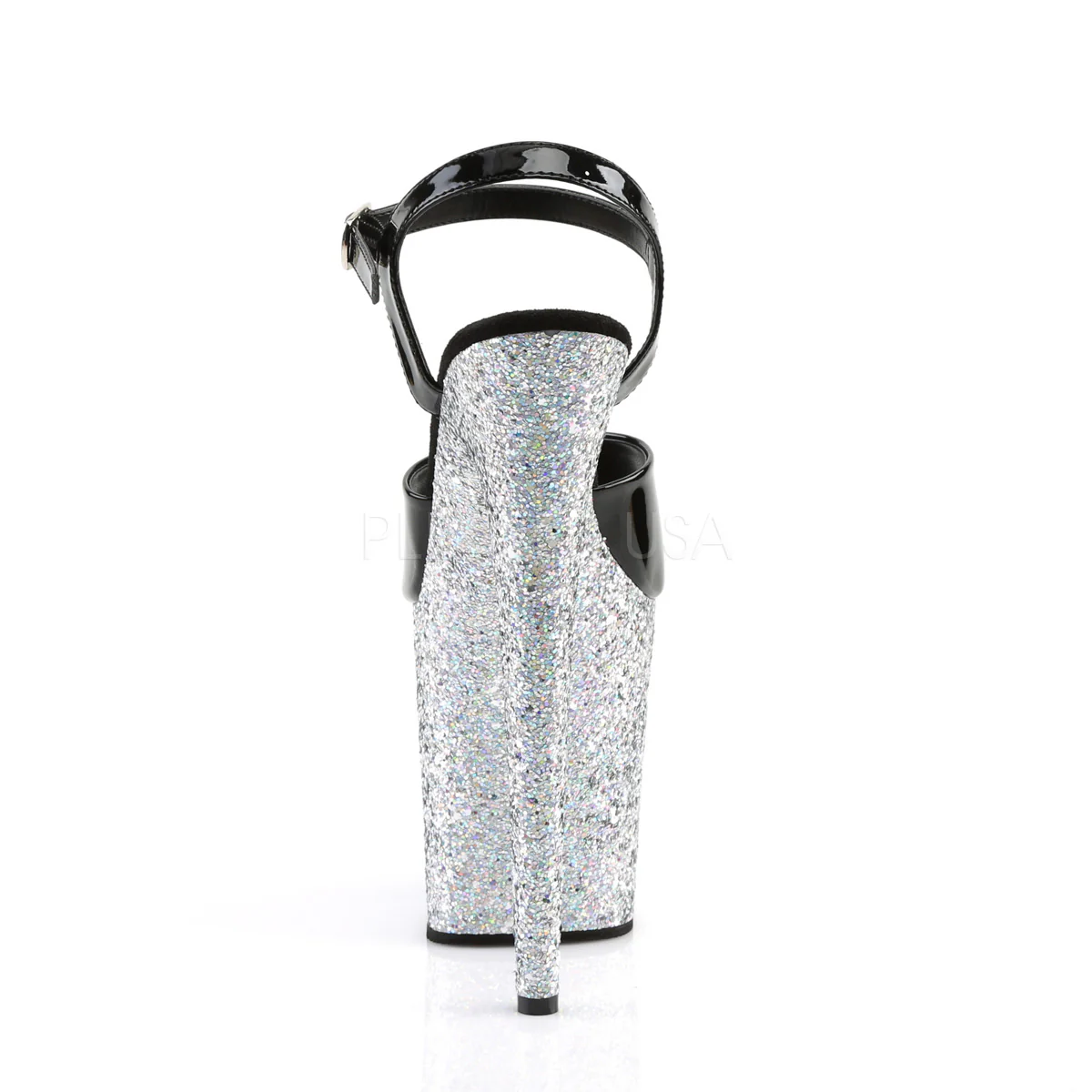 FLAMINGO-809LG Black Patent/Silver Multi Glitter - Image 4