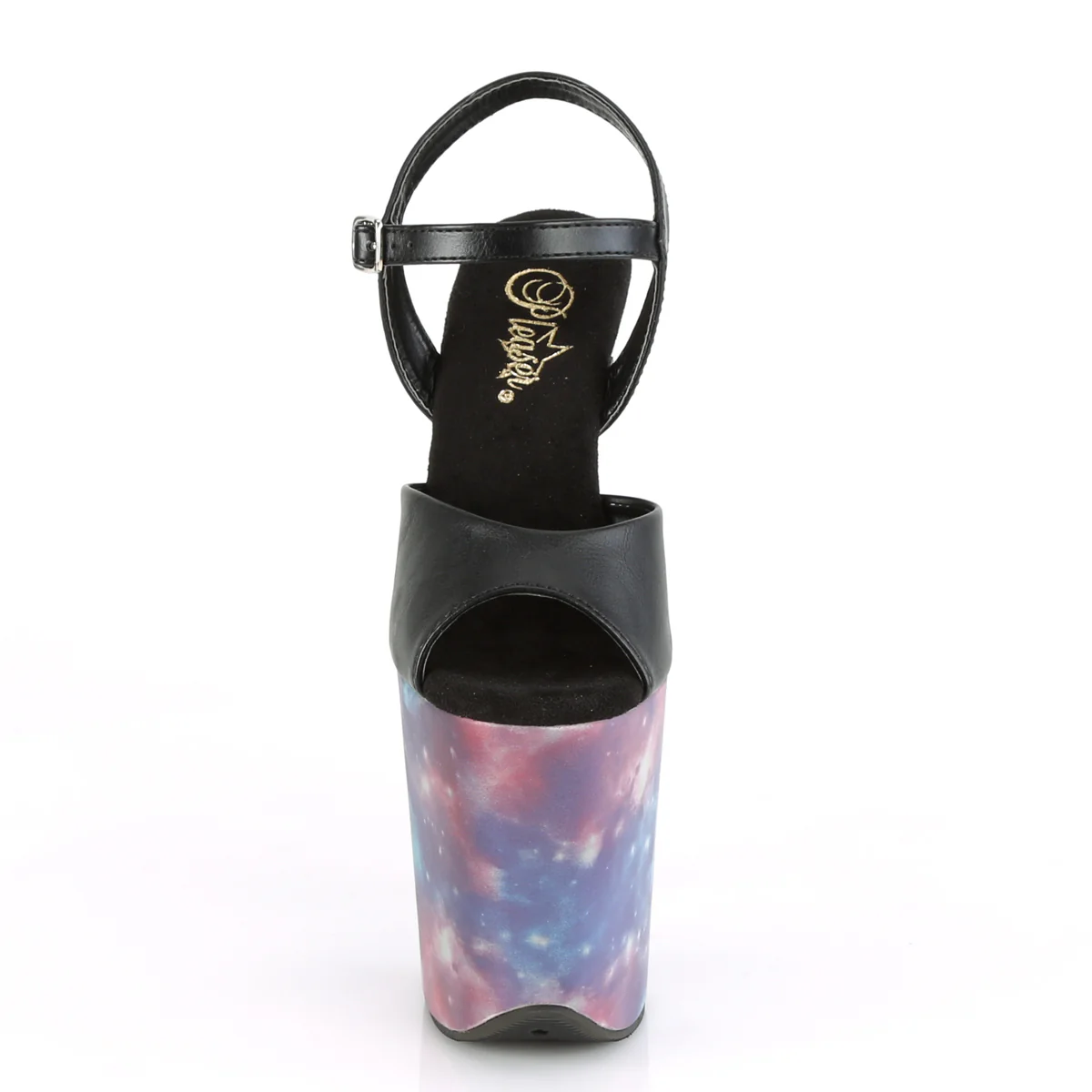 FLAMINGO-809REFL  Black Faux Leather/Purple-Blue Reflective - Image 2