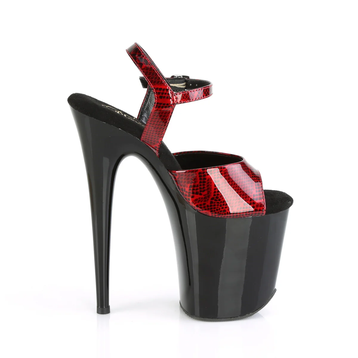 FLAMINGO-809SP Red Snake Print Patent/Black - Image 5
