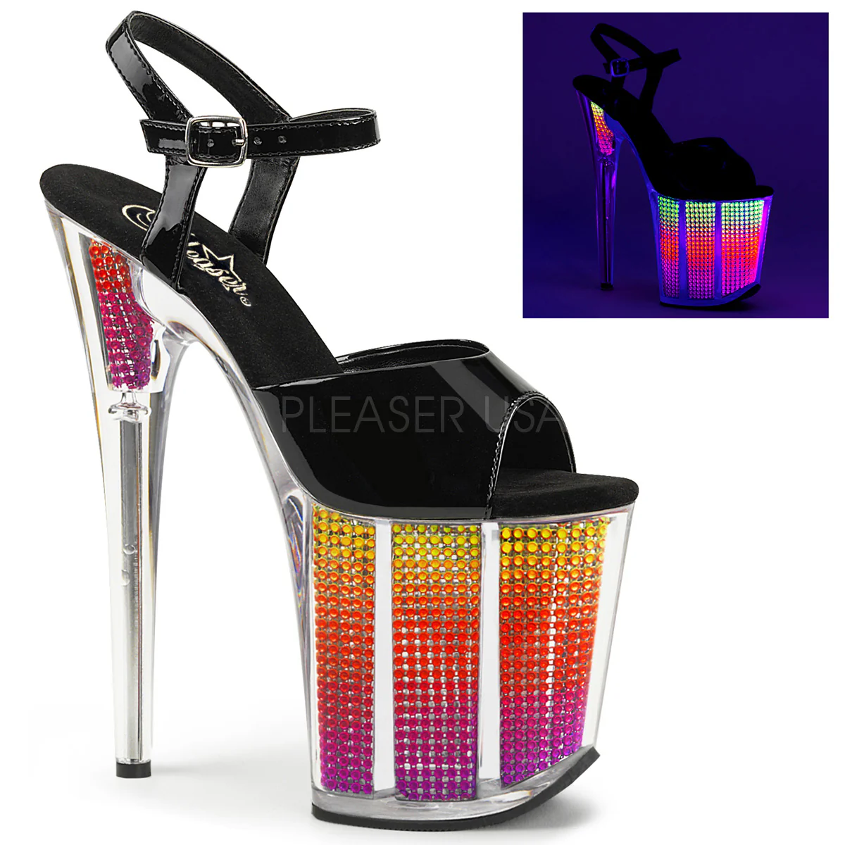 FLAMINGO-809SRS Black Patent/Neon Multi SRS