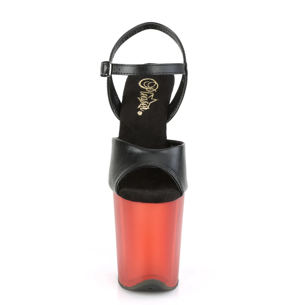 FLAMINGO-809T  Black Faux Leather/Frosted Red - Image 2