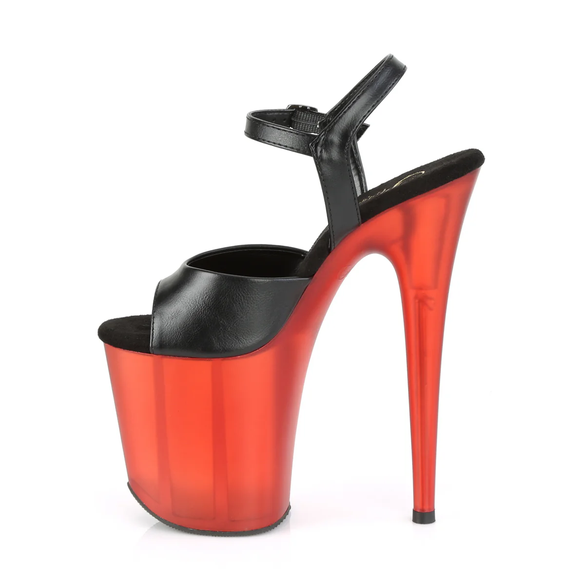 FLAMINGO-809T  Black Faux Leather/Frosted Red - Image 3