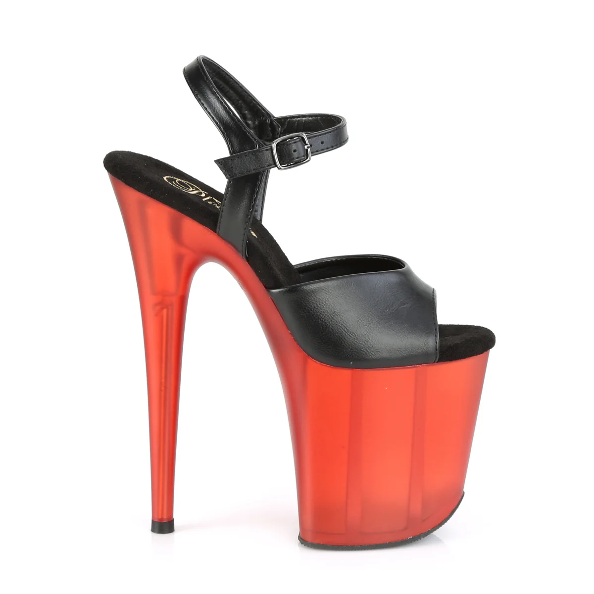 FLAMINGO-809T  Black Faux Leather/Frosted Red - Image 5