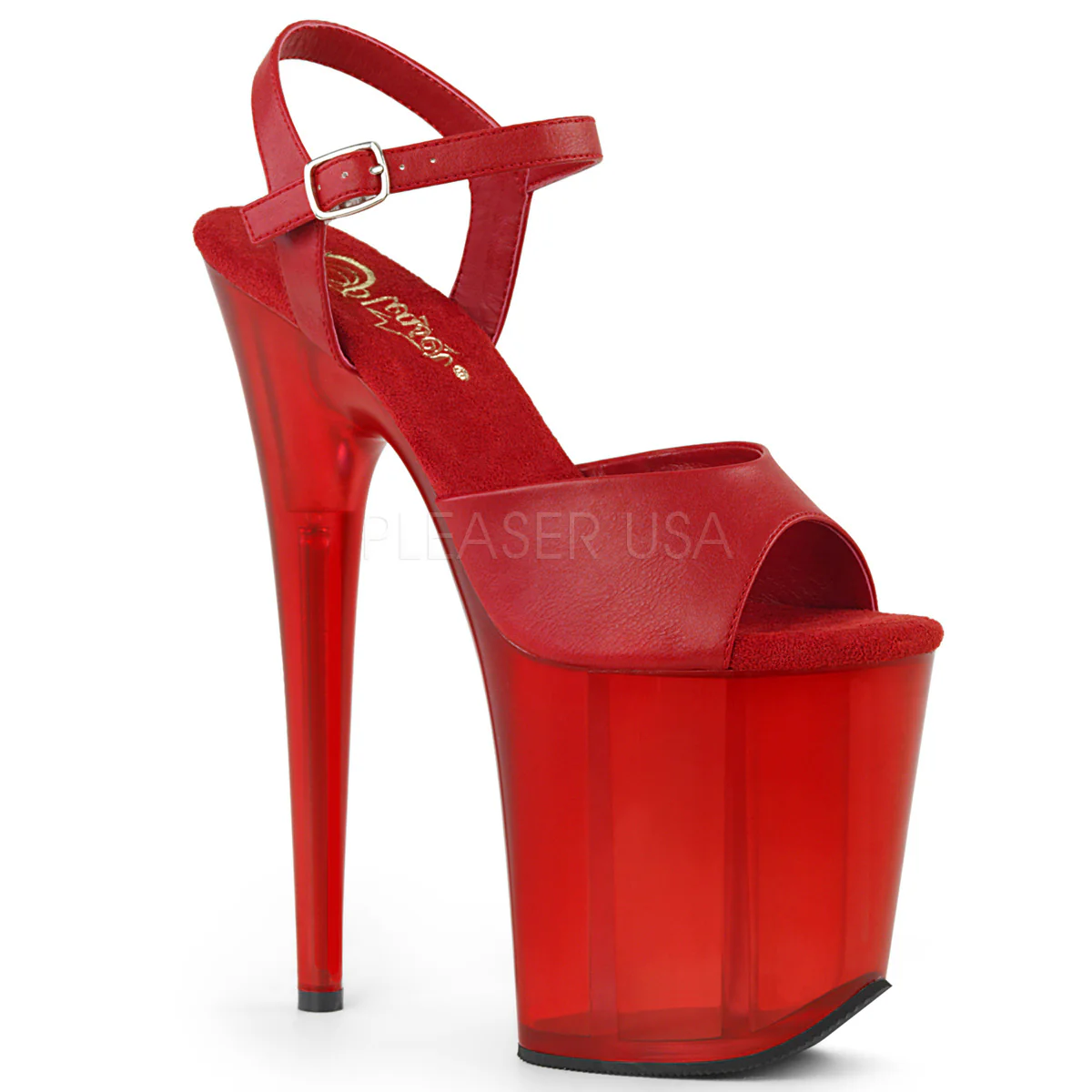 FLAMINGO-809T  Red Faux Leather/Frosted Red
