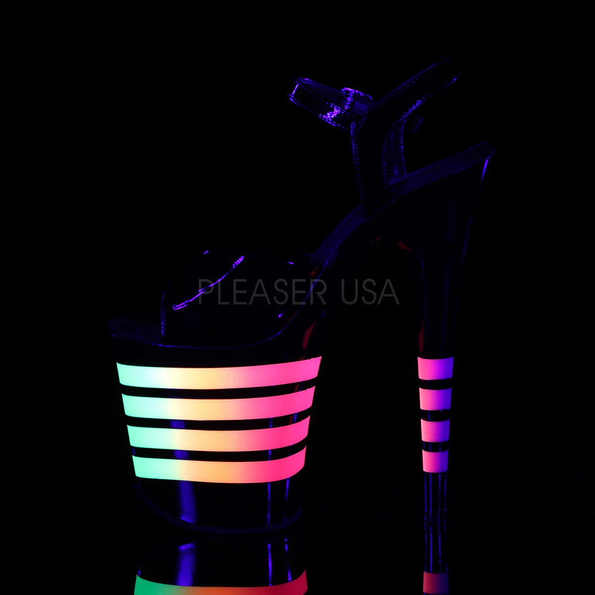 FLAMINGO-809UVLN  Black Patent/Black-Neon Lines - Image 3
