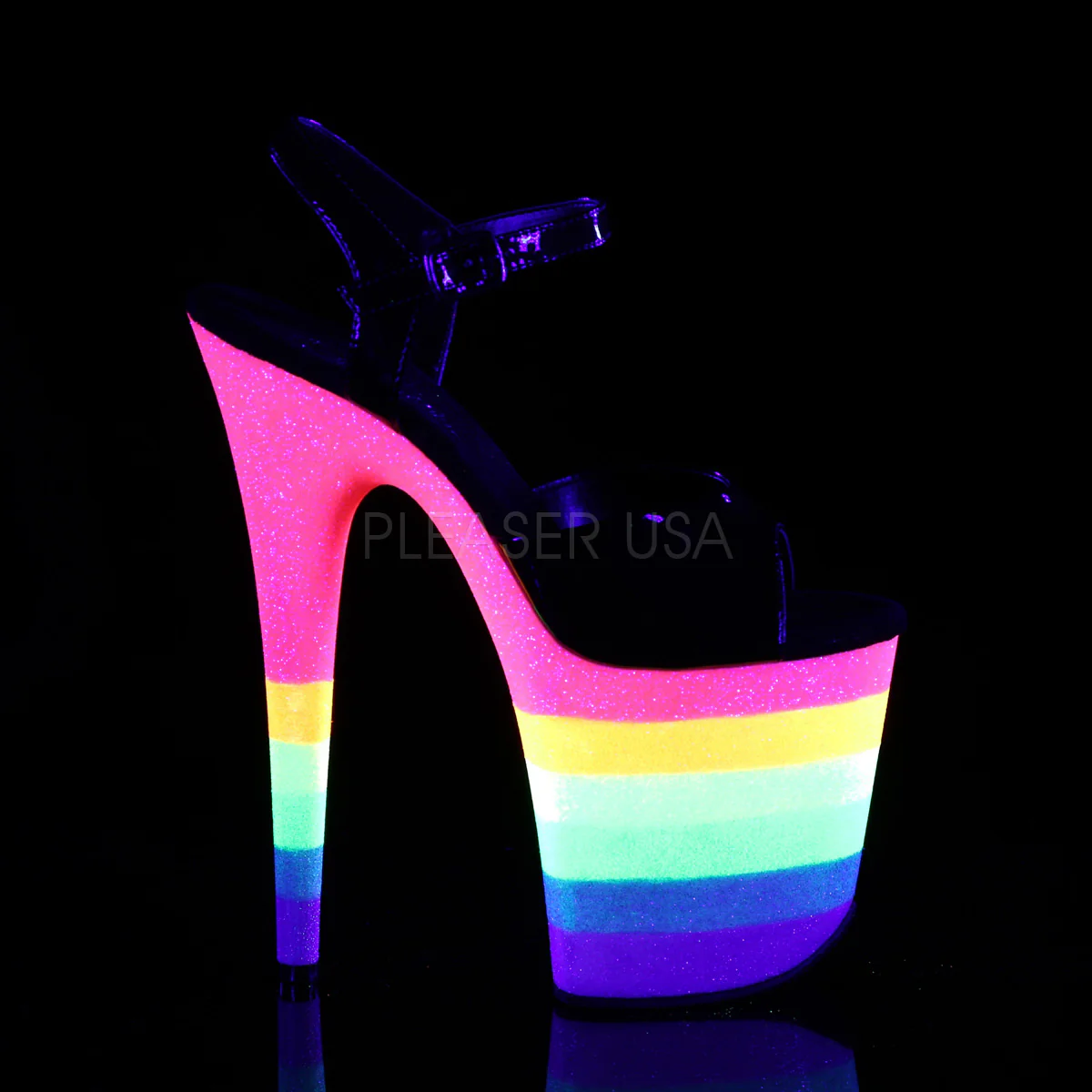 FLAMINGO-809UVRB  Black/Neon Rainbow Glitter - Image 4