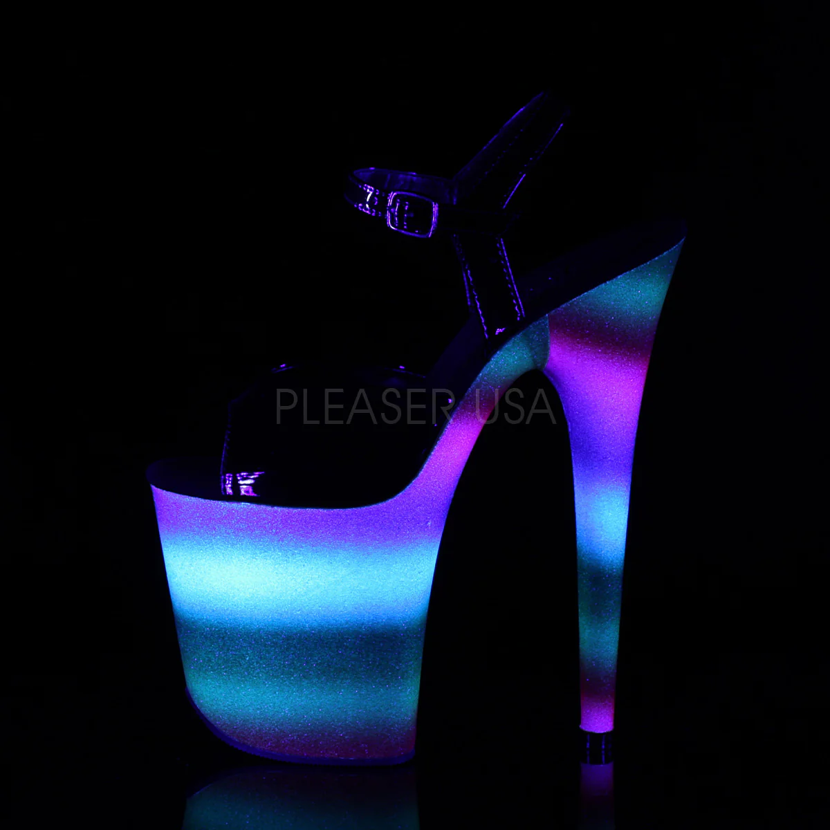 FLAMINGO-809WR Black Patent/Rainbow Glitter - Image 3