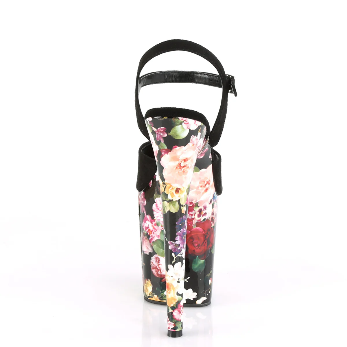 FLAMINGO-809WR Black Faux Suede/Flower Print Wrapped - Image 4