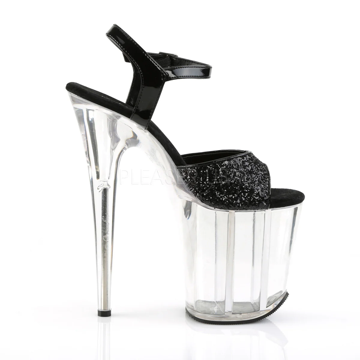 FLAMINGO-810  Black Glitter-Patent/Clear - Image 5