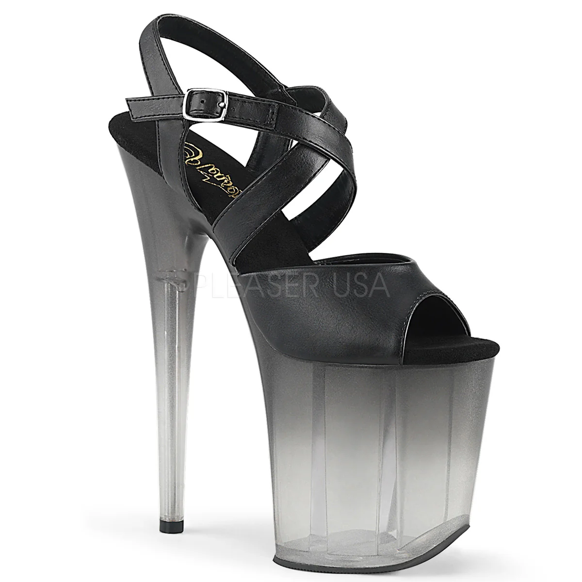 FLAMINGO-822T Black Faux Leather/Faded Black