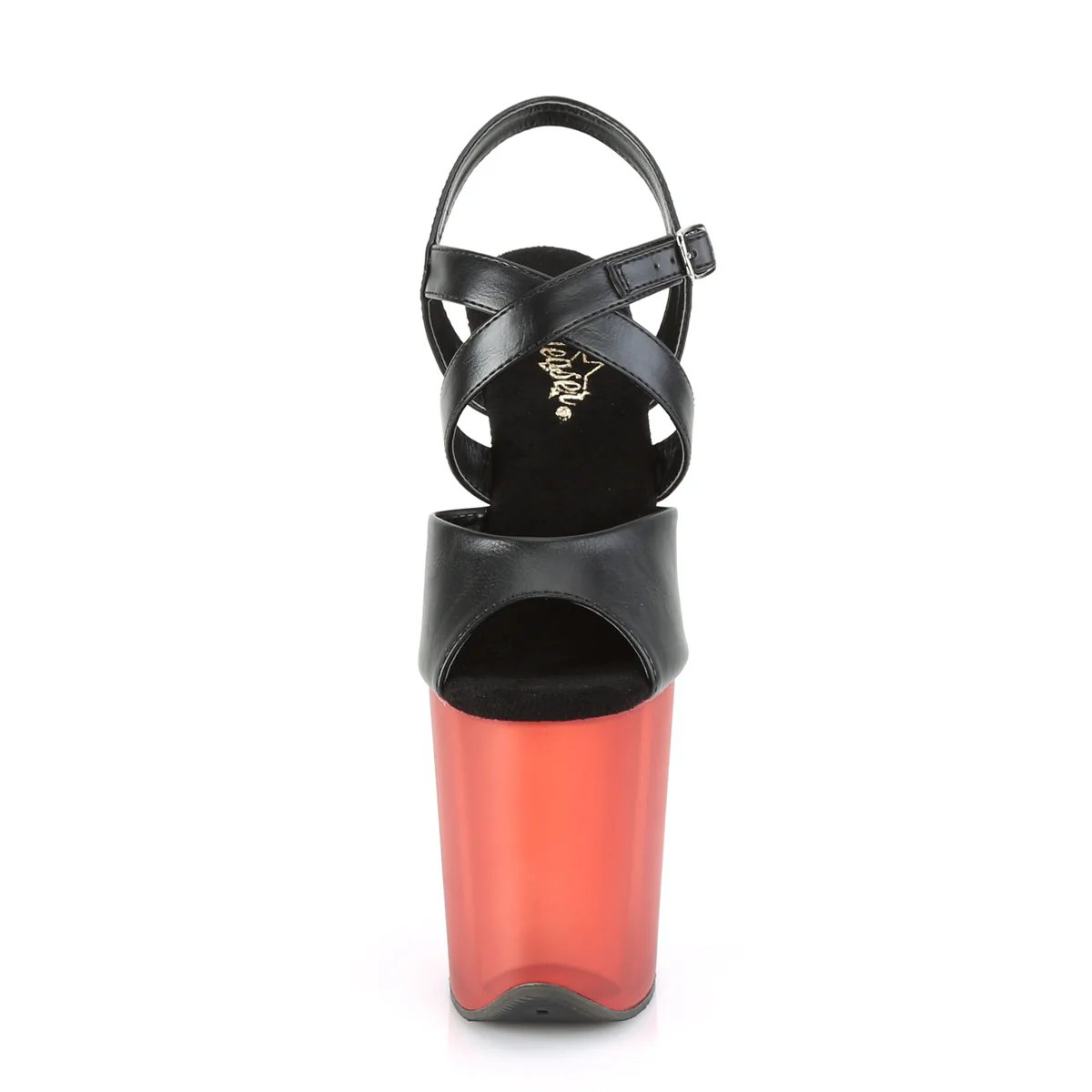 FLAMINGO-822T Black Faux Leather/Frosted Red - Image 2
