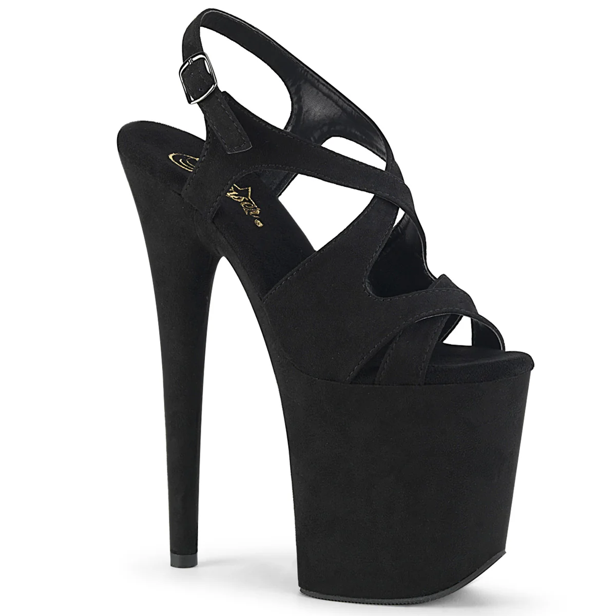 FLAMINGO-831FS Black Faux Suede/Black Faux Suede