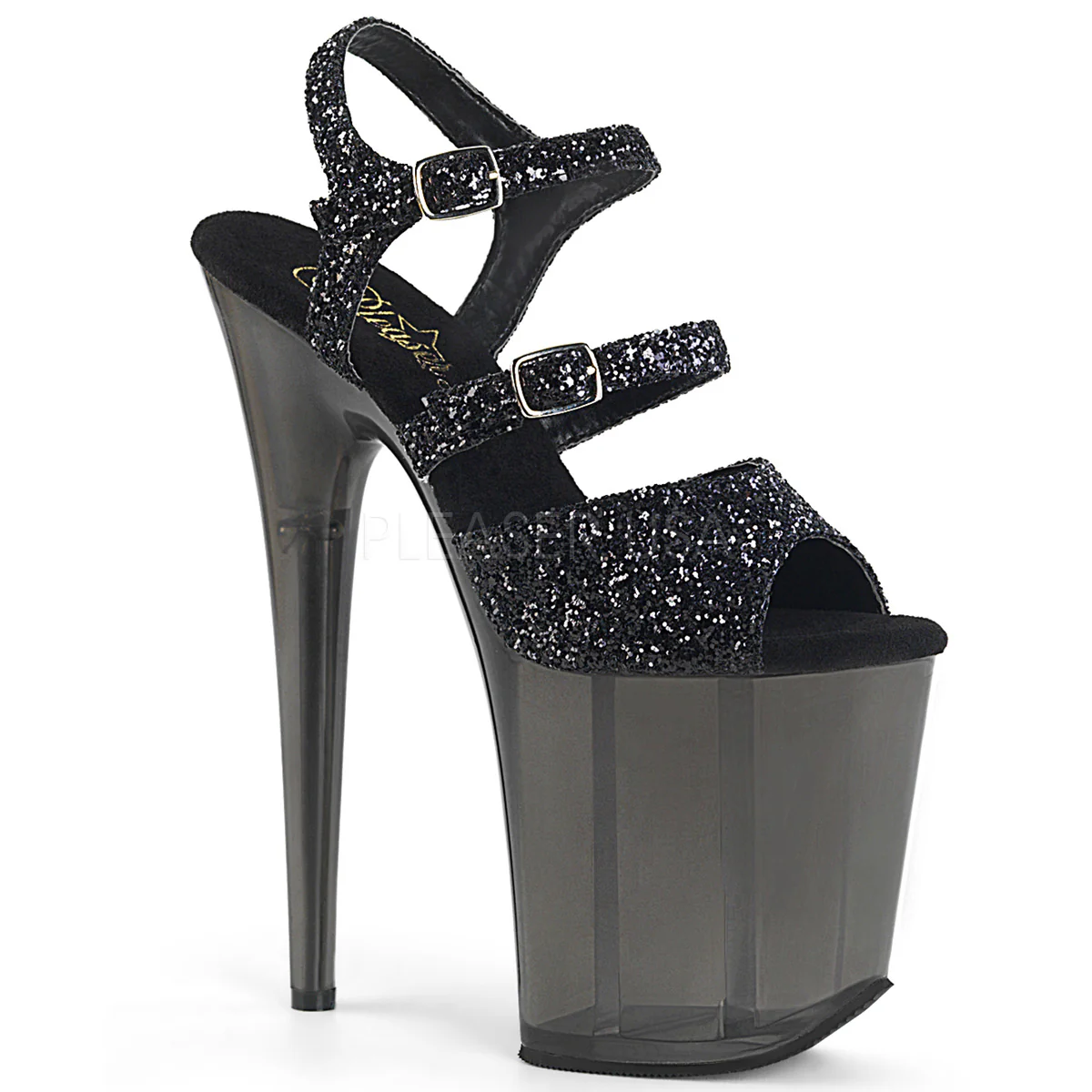 FLAMINGO-874 Black Glitter/Frosted Black