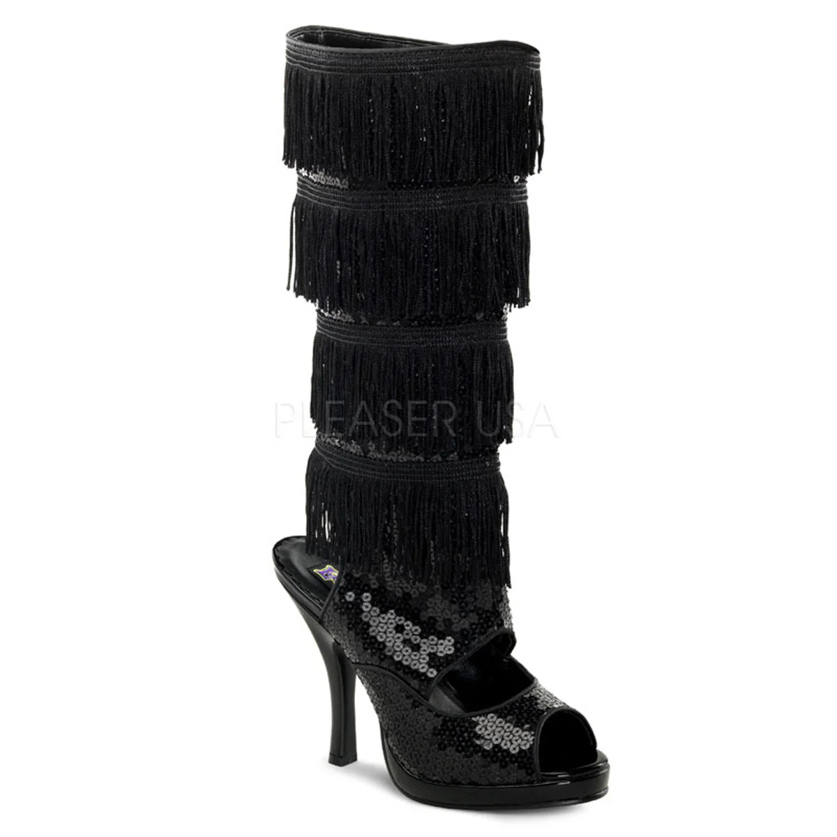 FLAPPER-168 Black Sequins