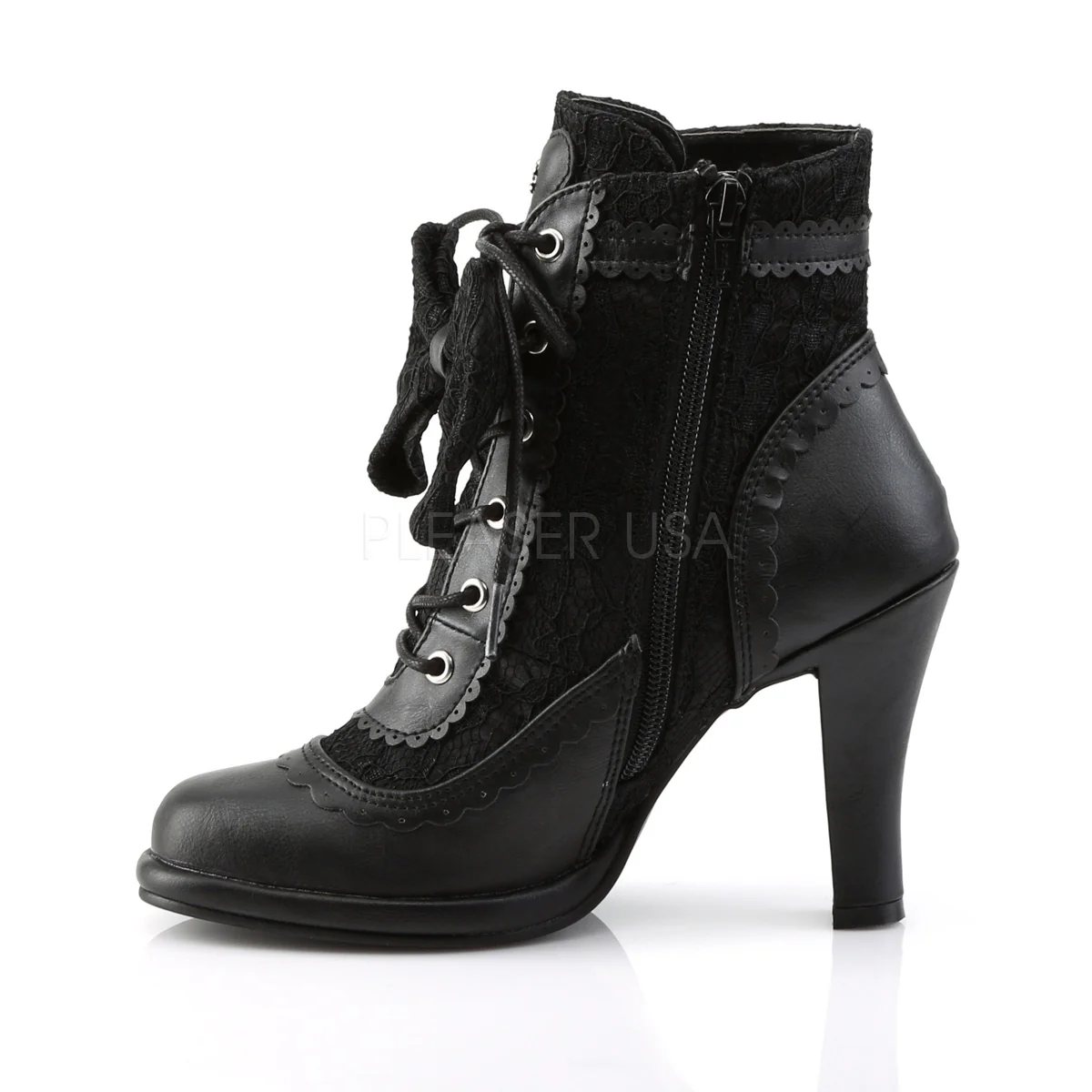 GLAM-200  Black Vegan Leather-Lace - Image 3