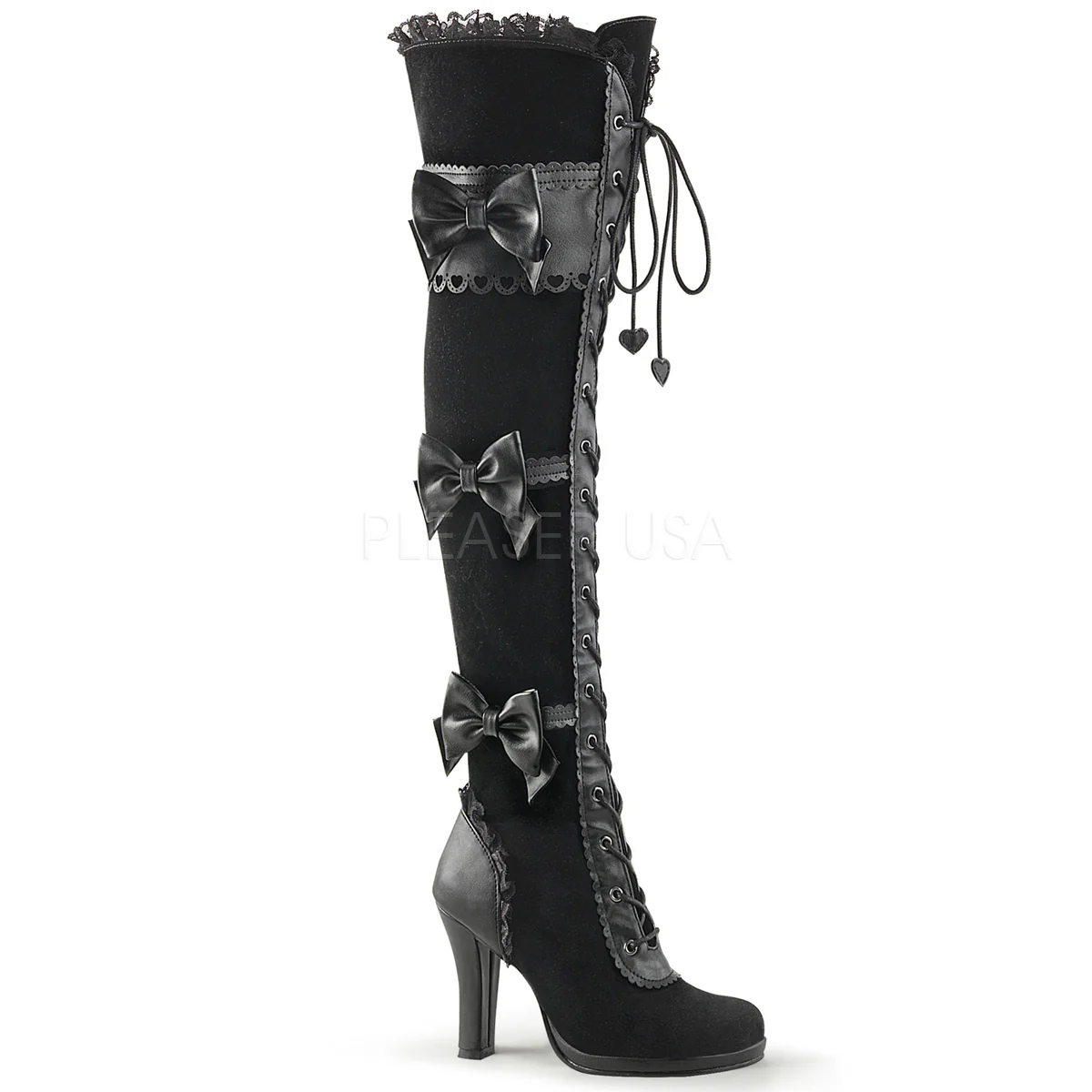 GLAM-300  Black Vegan Leather-Velvet