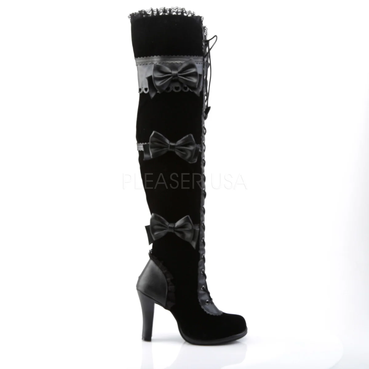 GLAM-300  Black Vegan Leather-Velvet - Image 5