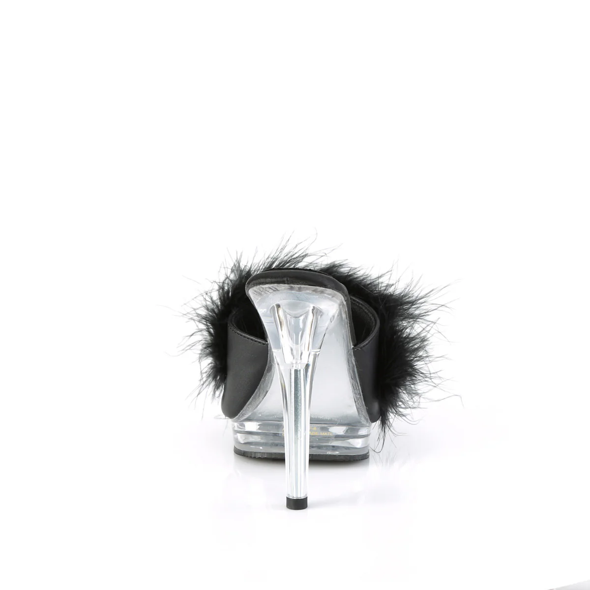 GLORY-501F-8 Black Faux Leather-Fur/Clear - Image 4