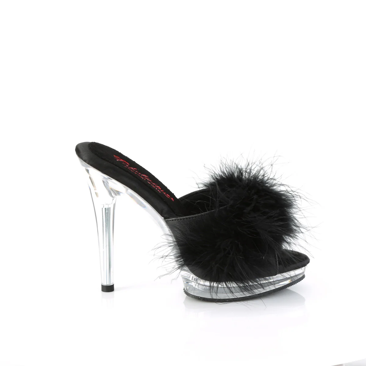 GLORY-501F-8 Black Faux Leather-Fur/Clear - Image 5