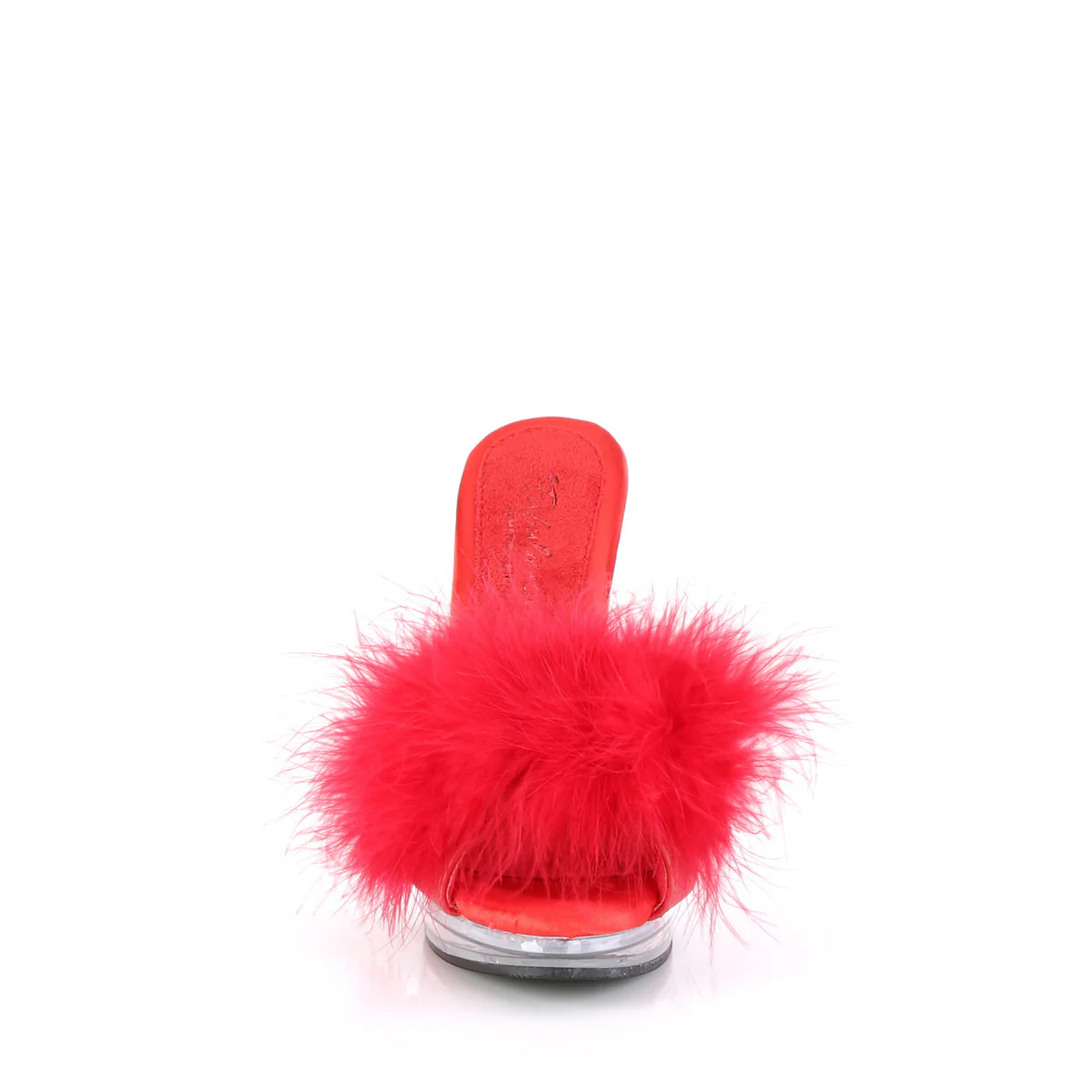 GLORY-501F-8  Red Faux Leather-Fur/Clear - Image 2