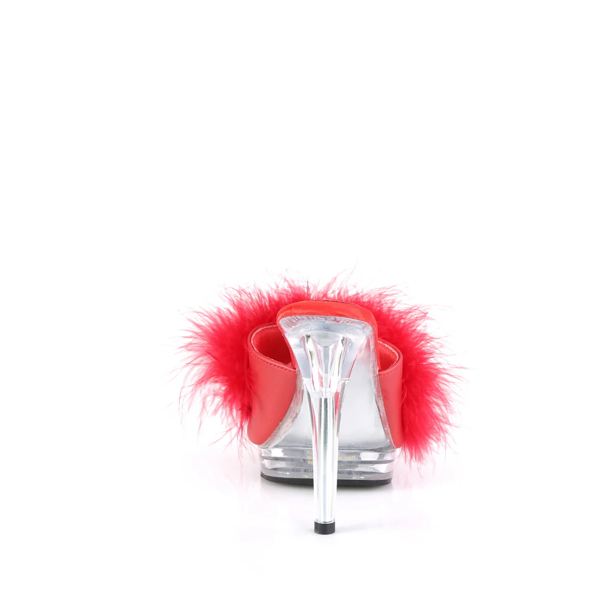 GLORY-501F-8  Red Faux Leather-Fur/Clear - Image 4
