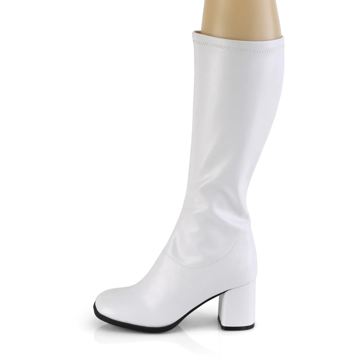 GOGO-300-2  White Str. Faux Leather - Image 3